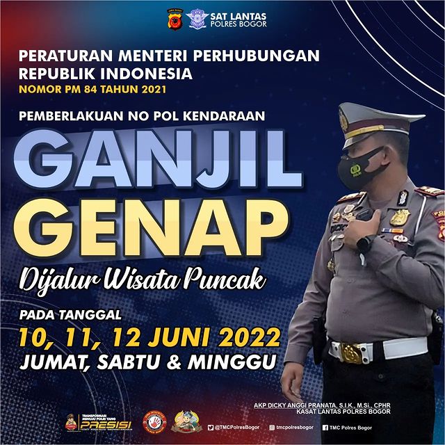 ganjil-genap-puncak 10-11-12 Juni 2022