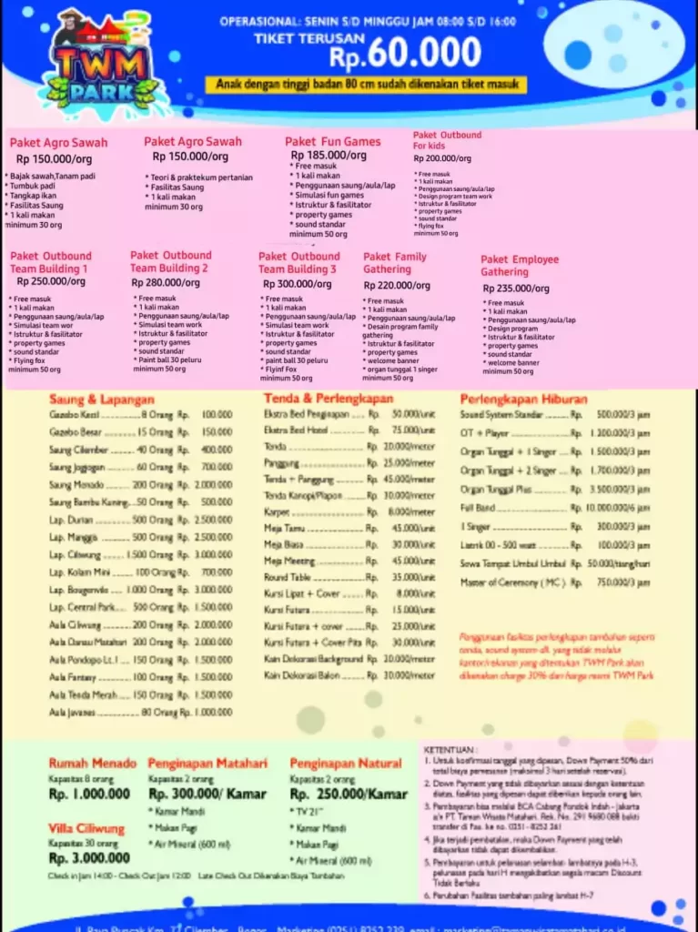 daftar harga paket wisata 2022